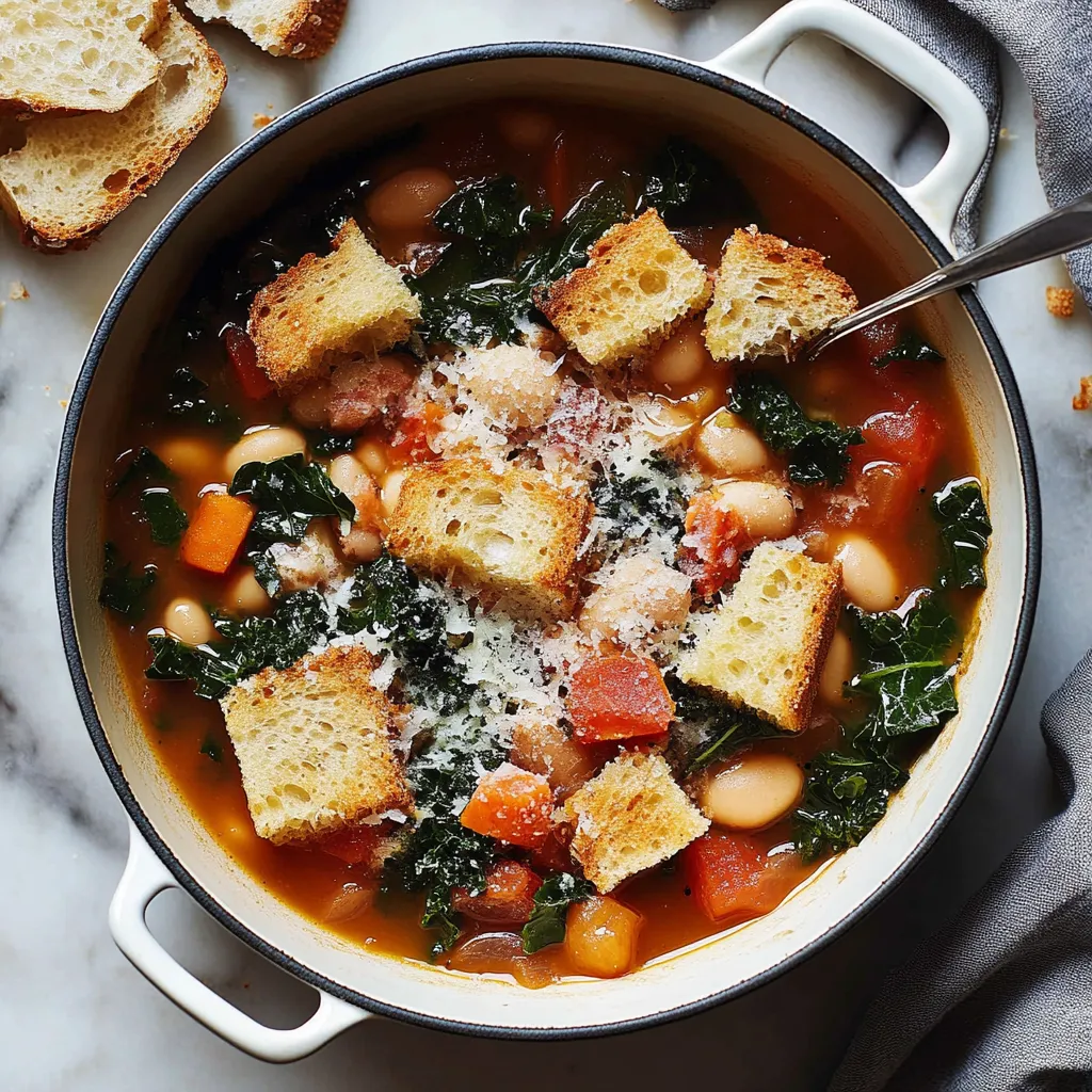Rustic Tuscan Bean Soup With Bread