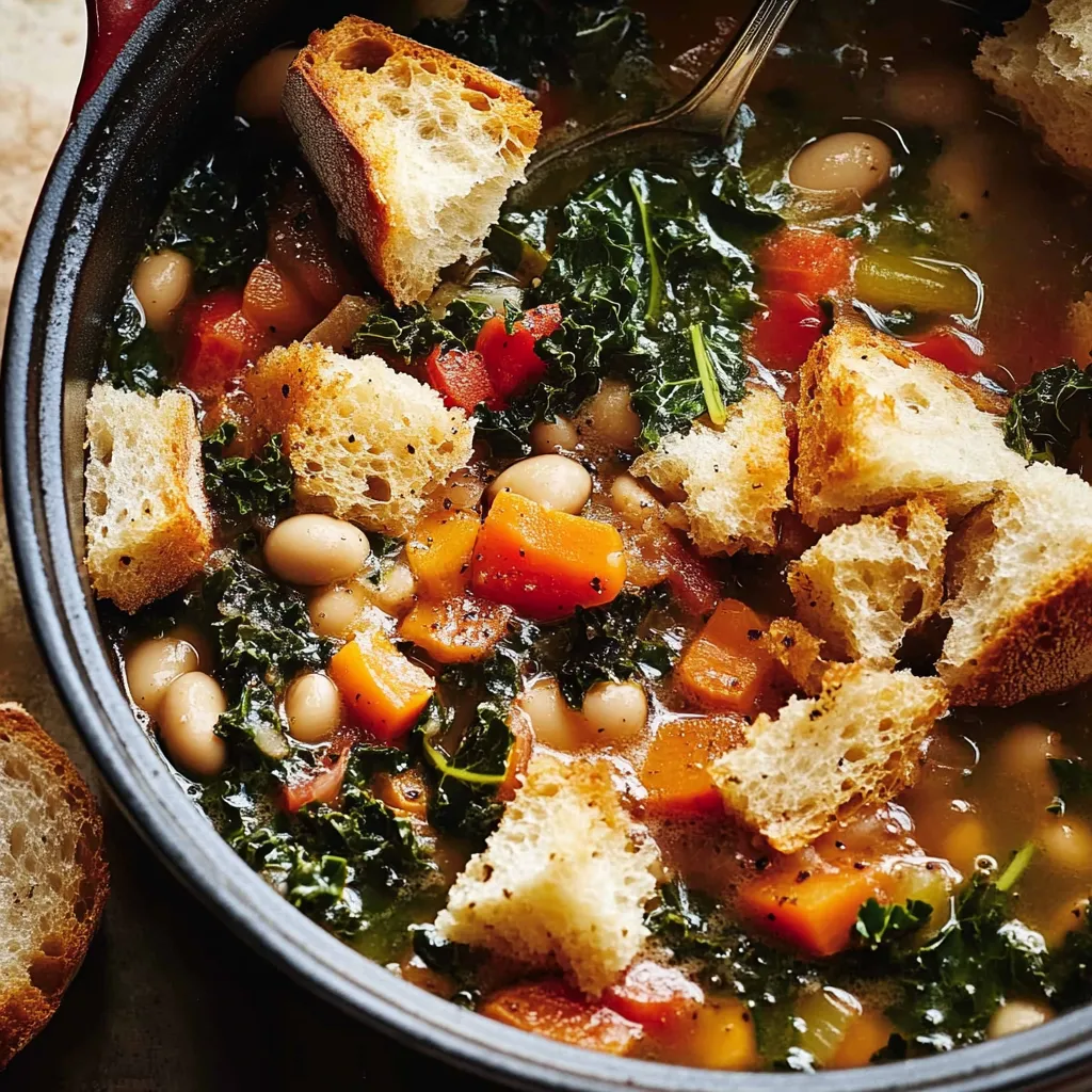 Rustic Tuscan Bean Soup With Bread