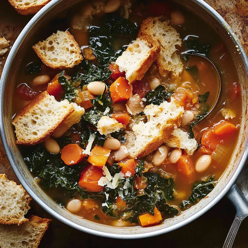 Rustic Tuscan Bean Soup With Bread