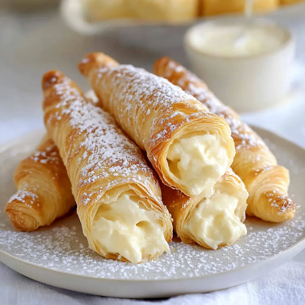 Three sugar-dusted pastries placed on a plate.